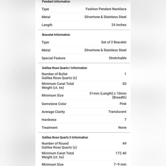 Galilea Rose Quartz Pendant and Bracelets - Picture 3 of 16